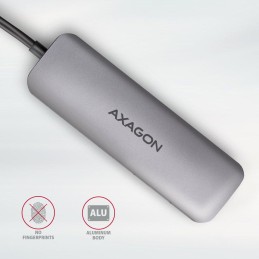 AXAGON hub USB-C 5v1 / HMC-HCR3A / USB 3.2 Gen1 / 3x USB-A / HDMI / MicroSD/SD / kovové tělo / 0,2m
