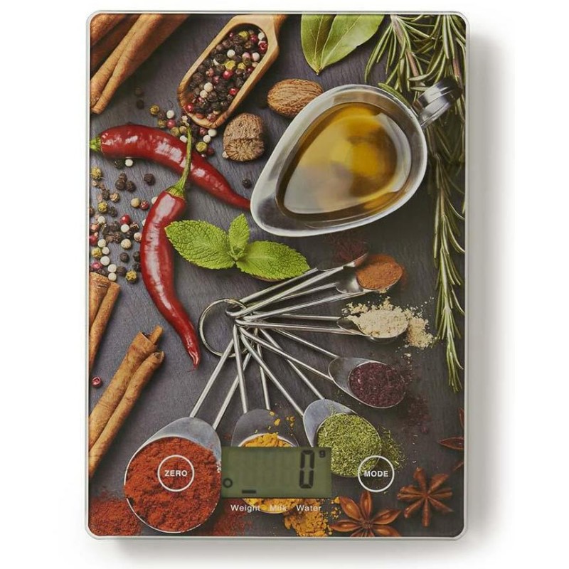NEDIS digitální kuchyňská váha/ LCD/ sklo/ designový tisk