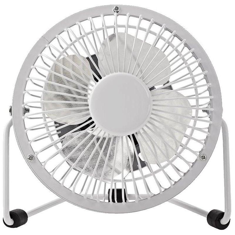 NEDIS mini ventilátor/ průměr 10 cm/ výkon 3 W/ napájení přes USB/ kabel 1 m/ kovový/ bílý