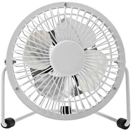 NEDIS mini ventilátor/ průměr 10 cm/ výkon 3 W/ napájení přes USB/ kabel 1 m/ kovový/ bílý