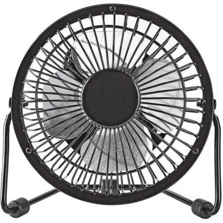 NEDIS mini ventilátor/ průměr 10 cm/ výkon 3 W/ napájení přes USB/ kabel 1 m/ kovový/ černý
