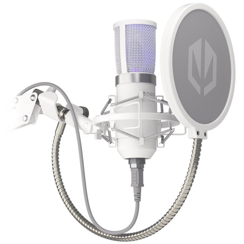Endorfy mikrofon Streaming OWH / streamovací / rameno / pop-up filtr / 3,5mm jack / USB-C / bílý