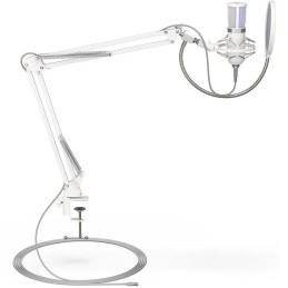 Endorfy mikrofon Streaming OWH / streamovací / rameno / pop-up filtr / 3,5mm jack / USB-C / bílý