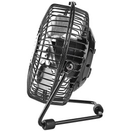 NEDIS mini ventilátor/ průměr 10 cm/ výkon 3 W/ napájení přes USB/ kabel 1 m/ kovový/ černý