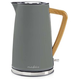 NEDIS rychlovarná konvice KAWK510EGY/ objem 1,7 l/ Soft-Touch/ 1850 - 2200 W/ nerezová ocel/ šedá
