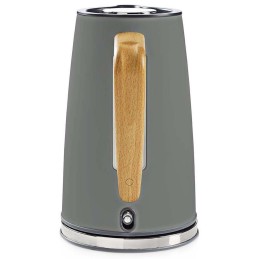 NEDIS rychlovarná konvice KAWK510EGY/ objem 1,7 l/ Soft-Touch/ 1850 - 2200 W/ nerezová ocel/ šedá