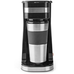 NEDIS kávovar/ na jeden šálek/ dvoustěnný cestovní hrnek/ kapacita 0,42 l/ černý