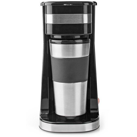 NEDIS kávovar/ na jeden šálek/ dvoustěnný cestovní hrnek/ kapacita 0,42 l/ černý