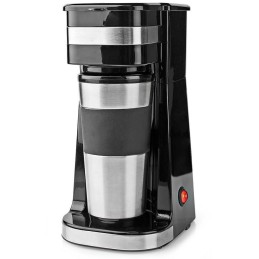 NEDIS kávovar/ na jeden šálek/ dvoustěnný cestovní hrnek/ kapacita 0,42 l/ černý