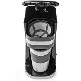 NEDIS kávovar/ na jeden šálek/ dvoustěnný cestovní hrnek/ kapacita 0,42 l/ černý