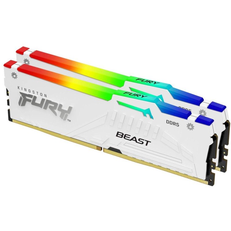 KINGSTON FURY Beast White RGB XMP 64GB DDR5 5600MT/s / CL40 / DIMM / Kit 2x 32GB