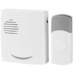 NEDIS sada bezdrátového domovního zvonku/ napájení na baterii/ 36 melodií/ dosah 300 m/ 80 dB/ bílá