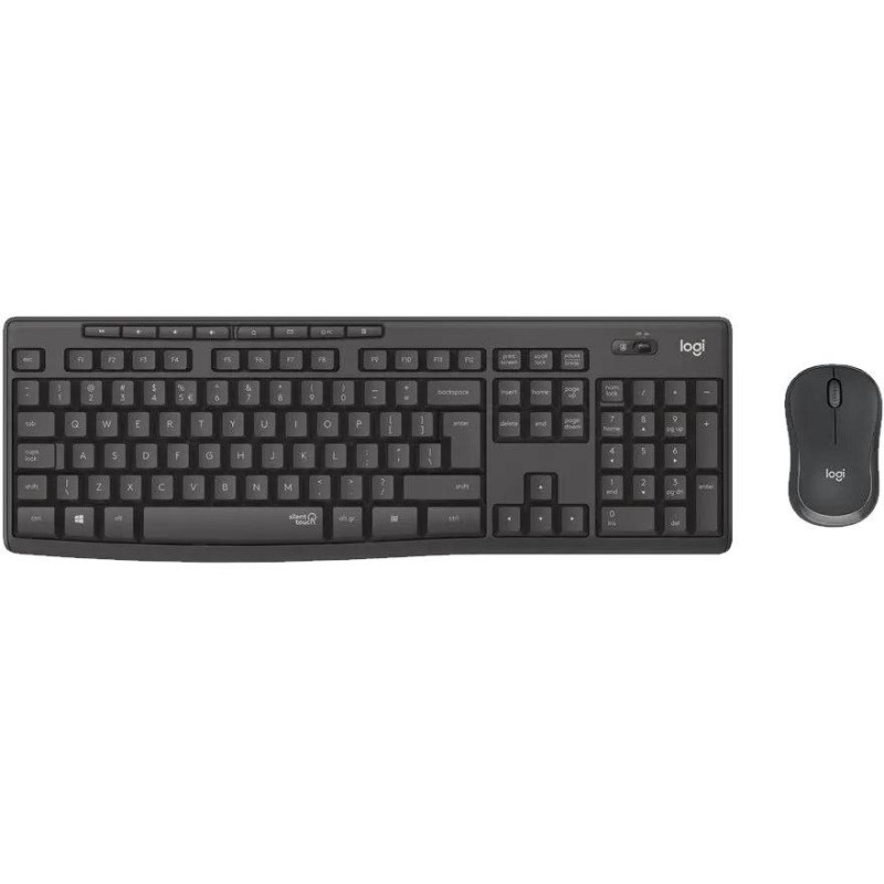 Logitech set MK295/ Bezdrátová klávesnice + myš/ 2.4GHz/ USB přijímač/ CZ/ grafitová
