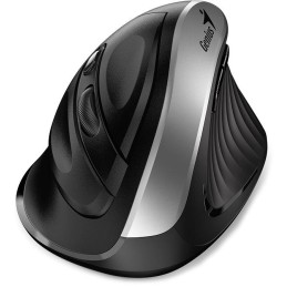 GENIUS Ergo 8250S Silver Grey/ vertikální/ 1600 dpi/ bezdrátová/ 6tlačítek/ tichá/ černostříbrná