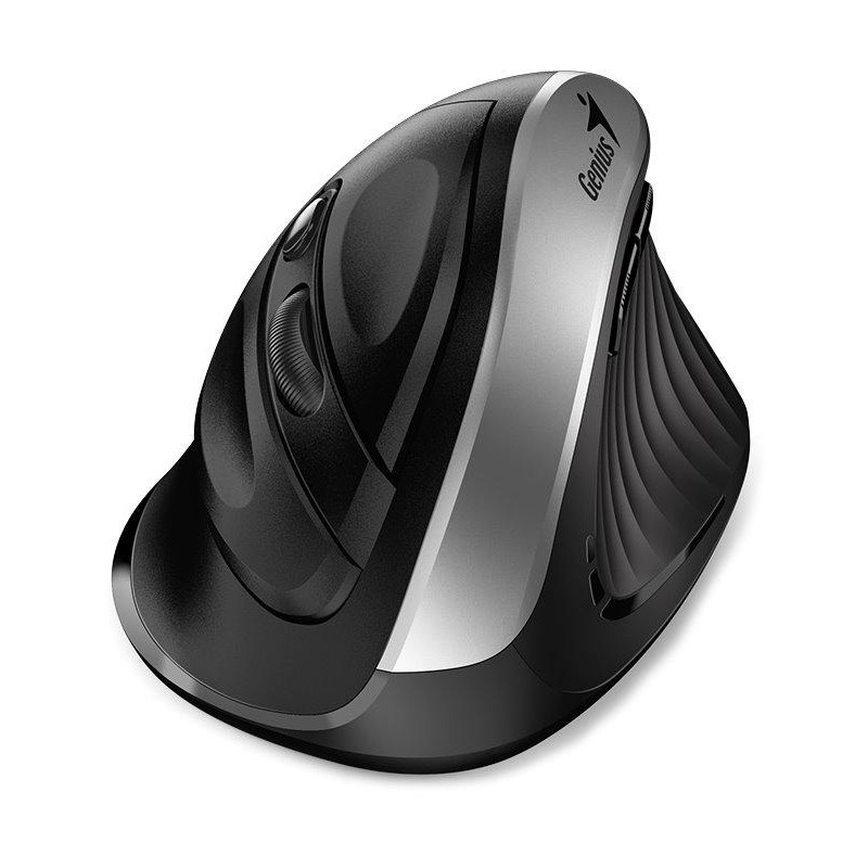 GENIUS Ergo 8250S Silver Grey/ vertikální/ 1600 dpi/ bezdrátová/ 6tlačítek/ tichá/ černostříbrná