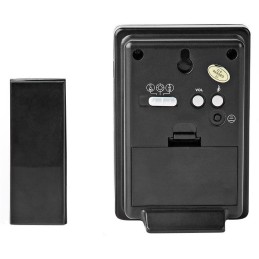 NEDIS sada bezdrátového domovního zvonku/ napájení na baterii/ 36 melodií/ dosah 300 m/ 80 dB/ černá