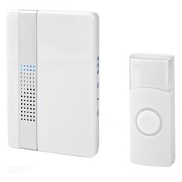 NEDIS sada bezdrátového domovního zvonku/ napájení ze sítě/ 36 melodií/ dosah 300 m/ 80 dB/ bílá