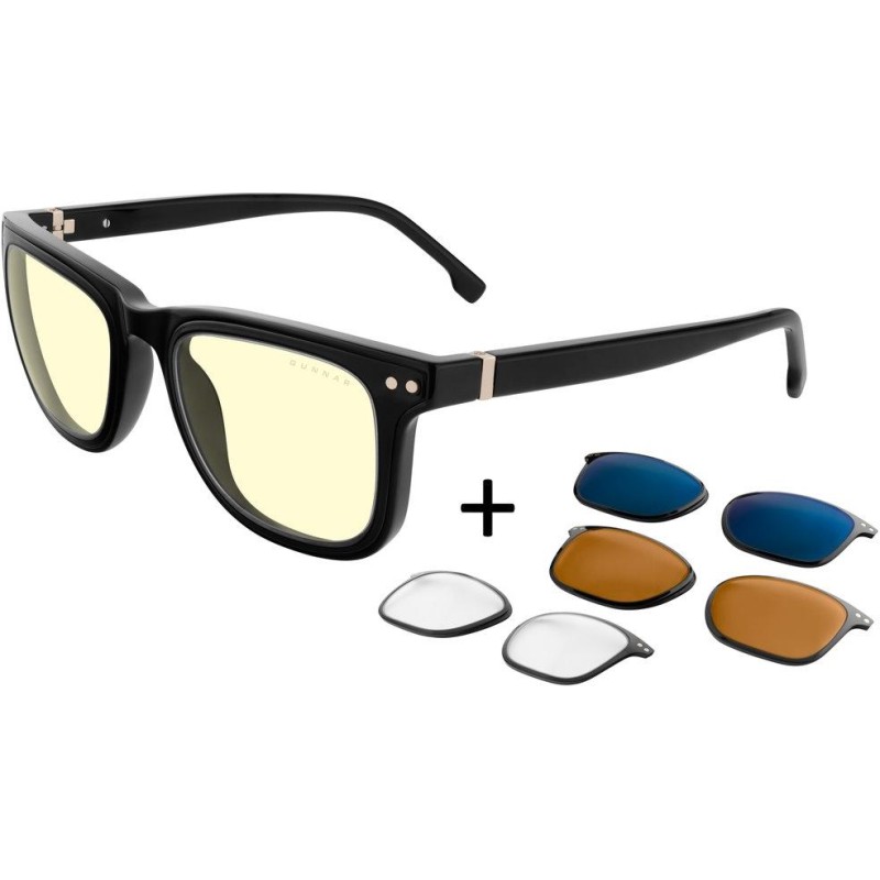 GUNNAR kancelářské/herní brýle CUPERTINO ONYX * jantarová/čirá/sluneční/jantarová MAX skla * BLF65/BLF35/BLF90/BLF98