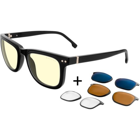 GUNNAR kancelářské/herní brýle CUPERTINO ONYX * jantarová/čirá/sluneční/jantarová MAX skla * BLF65/BLF35/BLF90/BLF98