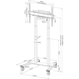 Neomounts FL55-875BL1/Držák displeje/vozík/55-100"/4 kolečka/VESA 800X600/nosn. 110kg/mot. nast.výšky/černý