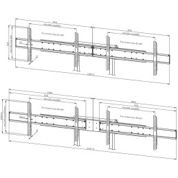 Neomounts ADM-875BL2/Adaptér pro 2 displeje pro FL55-875BL1 and WL55-875BL1/42-65"/VESA 800x400/černý