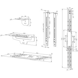 Neomounts AV1-875BL/Držák kamery a multimedia police pro FL55-875BL1 a WL55-875BL1/nosn. 9kg/Bose ad./černý