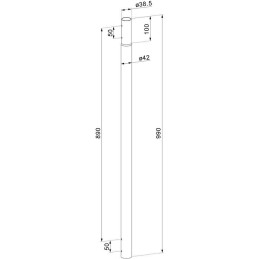 Neomounts ACL25-500BL/Prodlužovací tyč pro stropní držák projektoru CL25-540BL1 and CL25-550BL1/89 cm/černý