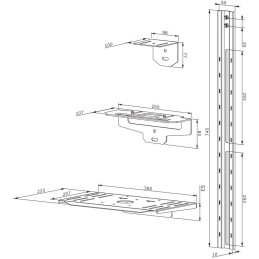 Neomounts Select AV1-825BL/Držák kamery a multimedia police pro FL50S-825BL1/nosn. 9kg/Bose ad./černý