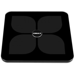 UMAX chytrá váha Smart Scale US20HRC / 0,2 – 180 kg/ Bluetooth 4.0/ 15 tělesných parametrů/ čeština/ černá