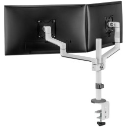 Neomounts DS60-425WH2 /Držák displeje/na stůl/17-27"/svorka+průchodka/3čepy/VESA 100X100/nosn.2x8kg/2 displeje/bílý