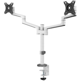 Neomounts DS60-425WH2 /Držák displeje/na stůl/17-27"/svorka+průchodka/3čepy/VESA 100X100/nosn.2x8kg/2 displeje/bílý