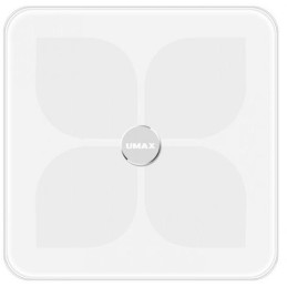 UMAX chytrá váha Smart Scale US20HRC / 0,2 – 180 kg/ Bluetooth 4.0/ 15 tělesných parametrů/ čeština/ bílá