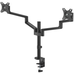 Neomounts DS60-425BL2 /Držák displeje/na stůl/17-27"/svorka+průchodka/3čepy/VESA 100X100/nosn.2x8kg/2 displeje/černý