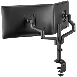 Neomounts DS60-425BL2 /Držák displeje/na stůl/17-27"/svorka+průchodka/3čepy/VESA 100X100/nosn.2x8kg/2 displeje/černý