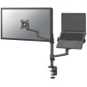 Neomounts DS20-425BL2/Uchwyt na wyświetlacz i laptopa/komputer stacjonarny/17-27", 11,6-17,3"/zacisk+otwór przelotowy/VESA 100X1