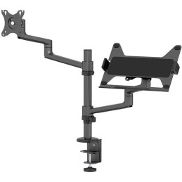 Neomounts DS20-425BL2/Držák displeje a notebooku/na stůl/17-27", 11,6-17,3"/svorka+průch./VESA 100X100/nosn. 8+5kg/černý
