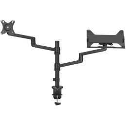Neomounts DS20-425BL2/Držák displeje a notebooku/na stůl/17-27", 11,6-17,3"/svorka+průch./VESA 100X100/nosn. 8+5kg/černý