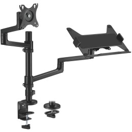 Neomounts DS20-425BL2/Držák displeje a notebooku/na stůl/17-27", 11,6-17,3"/svorka+průch./VESA 100X100/nosn. 8+5kg/černý