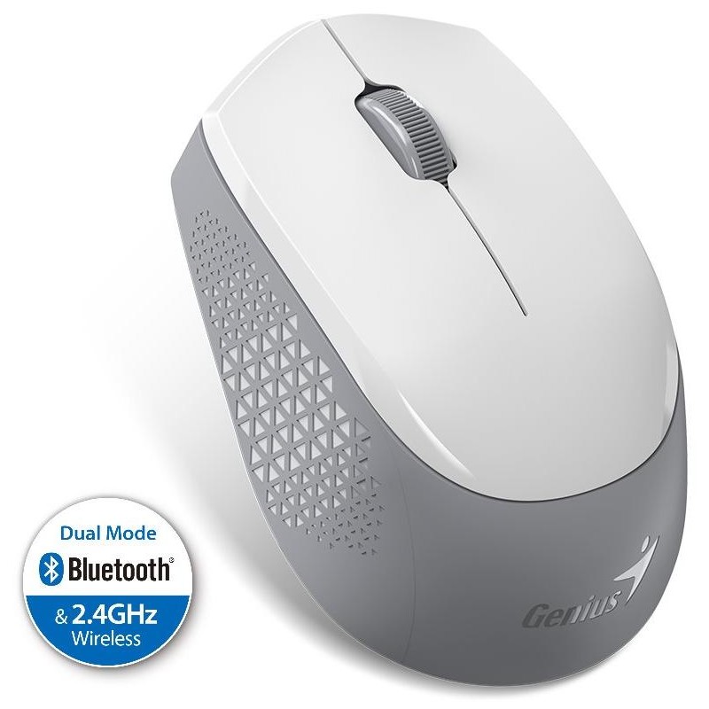 GENIUS NX-8000S BT/ duální Bluetooth + 2,4GHz/ 1200 dpi/ bezdrátová/ tichá/ bílošedá