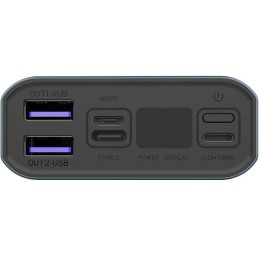 COLORWAY powerbanka/ 20 000mAh/ 2x USB QC3.0/ USB-C Power Delivery 20W/ Lighting/ LED/ Micro-USB/ Šedivá