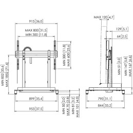 Vogels RISE Elektrický volně stojící TV lift, rychlost 80 mm/s černý
