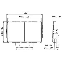 Vogels Postranní tabule 65" pro elektrický lift RISE s montáží podlaha-stěna bílé