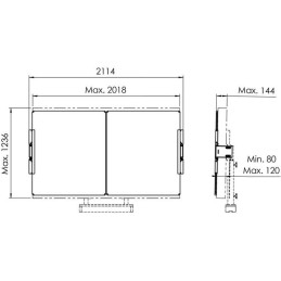 Vogels Postranní tabule 86" pro elektrický lift RISE s montáží podlaha-stěna bílé