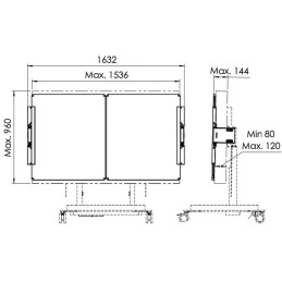 Vogels Postranní tabule 65" pro volně stojící a pojízdné stojany RISE bílé