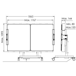 Vogels Postranní tabule 75" pro volně stojící a pojízdné stojany RISE bílé