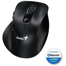 GENIUS Ergo 9000S Black/ duální Bluetooth + 2,4GHz/ 2400 dpi/ bezdrátová/ tichá/ černá