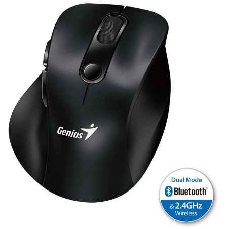 GENIUS Ergo 9000S Black/ duální Bluetooth + 2,4GHz/ 2400 dpi/ bezdrátová/ tichá/ černá