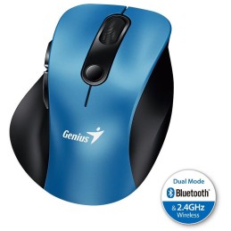 GENIUS Ergo 9000S Blue/ duální Bluetooth + 2,4GHz/ 2400 dpi/ bezdrátová/ tichá/ modrá