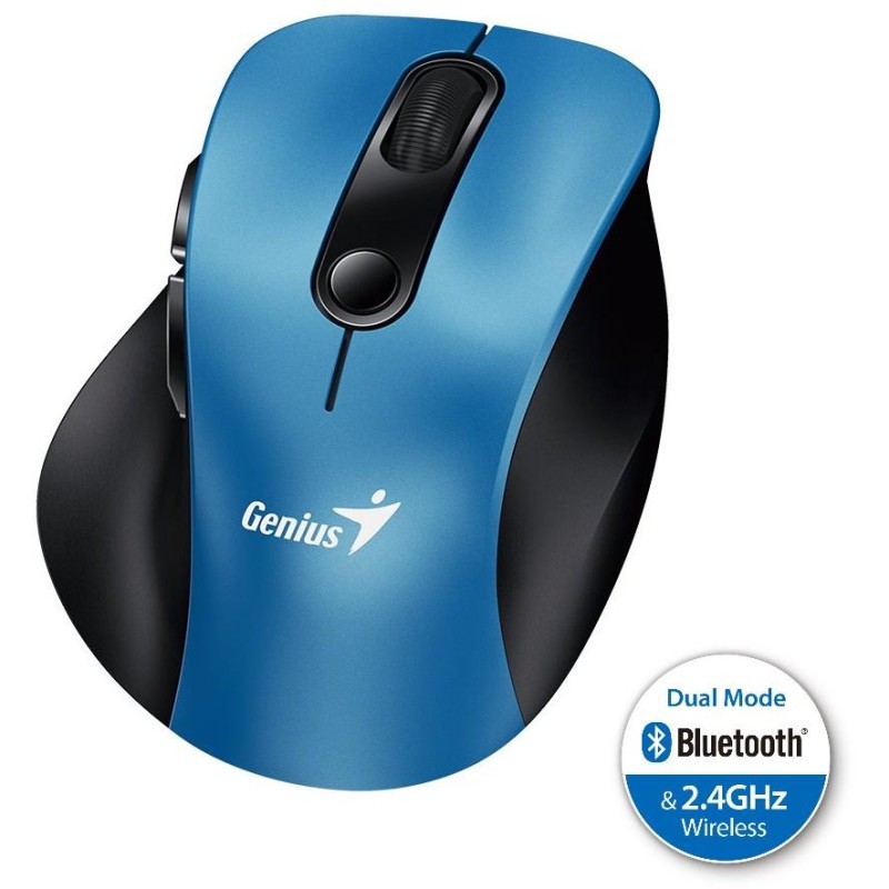 GENIUS Ergo 9000S Blue/ duální Bluetooth + 2,4GHz/ 2400 dpi/ bezdrátová/ tichá/ modrá