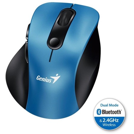 GENIUS Ergo 9000S Blue/ duální Bluetooth + 2,4GHz/ 2400 dpi/ bezdrátová/ tichá/ modrá